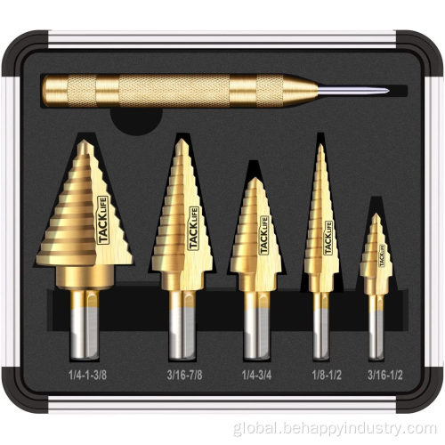 Hole Cutter Step Drill Bits 5PCS Tin-coated Step Drill Bit Set Manufactory